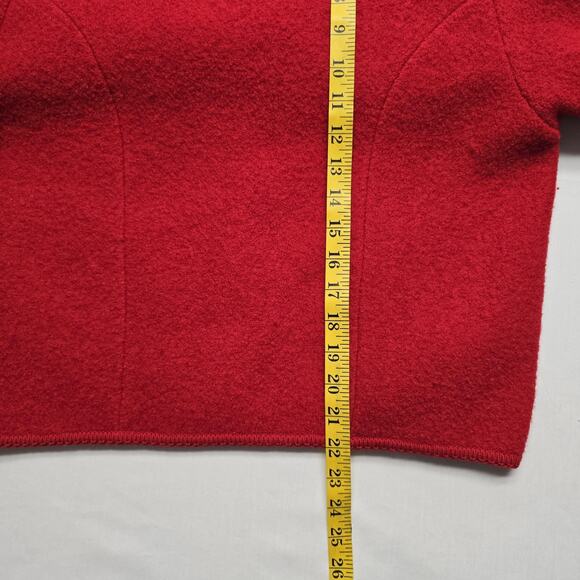 Vintage Nell Flowers Jacket Womens 10 Wool Scallop Hem Boiled Wool Blazer - Picture 8 of 8